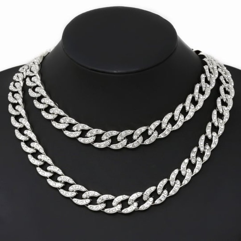 Double Chain 'ACRYLIC' Short Necklace